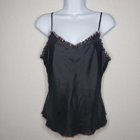 Yellow Lotus Sz M 100% Silk 2-Tone  Camisole - Picture 1 of 5